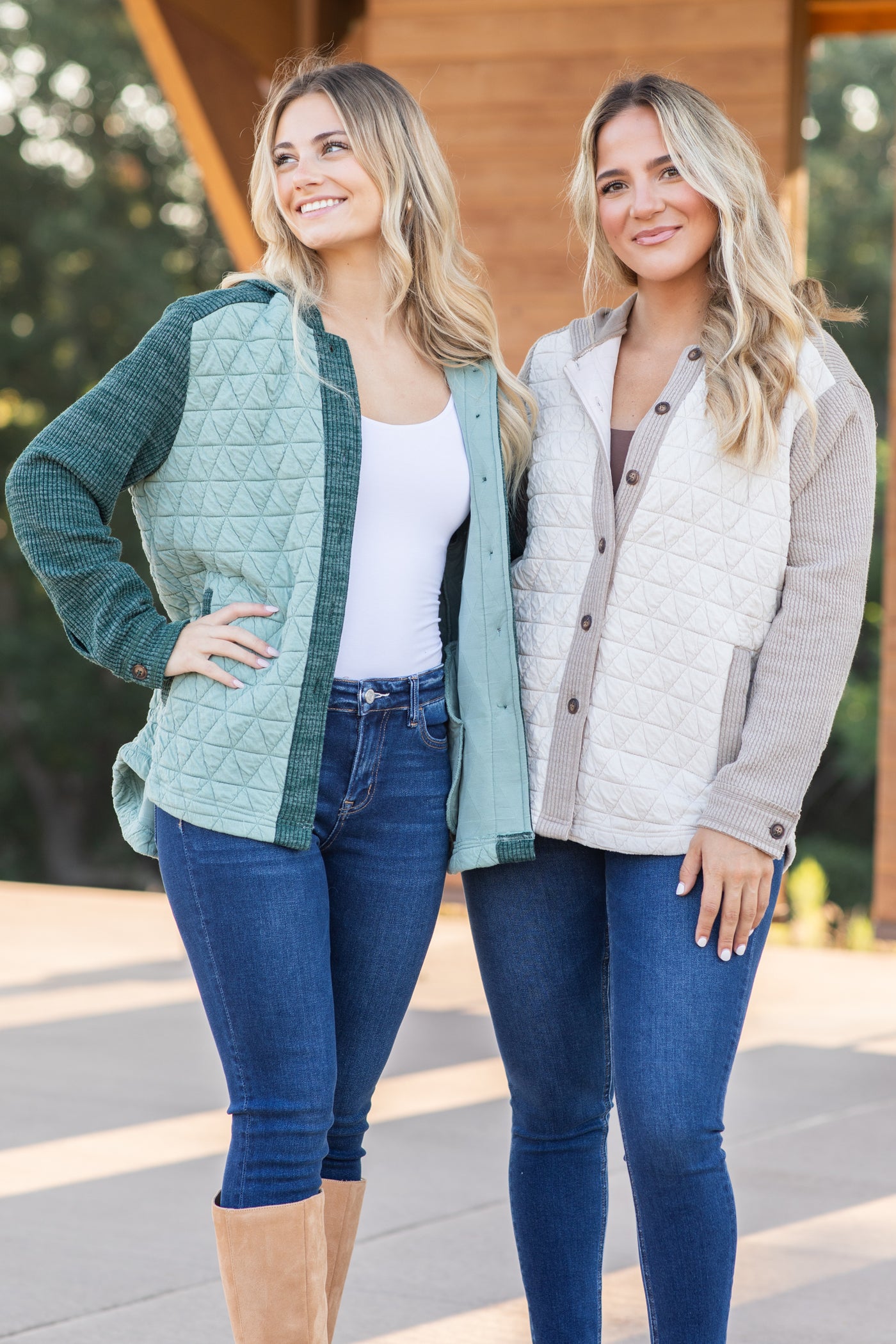 Two-Tone Quilted Jacket