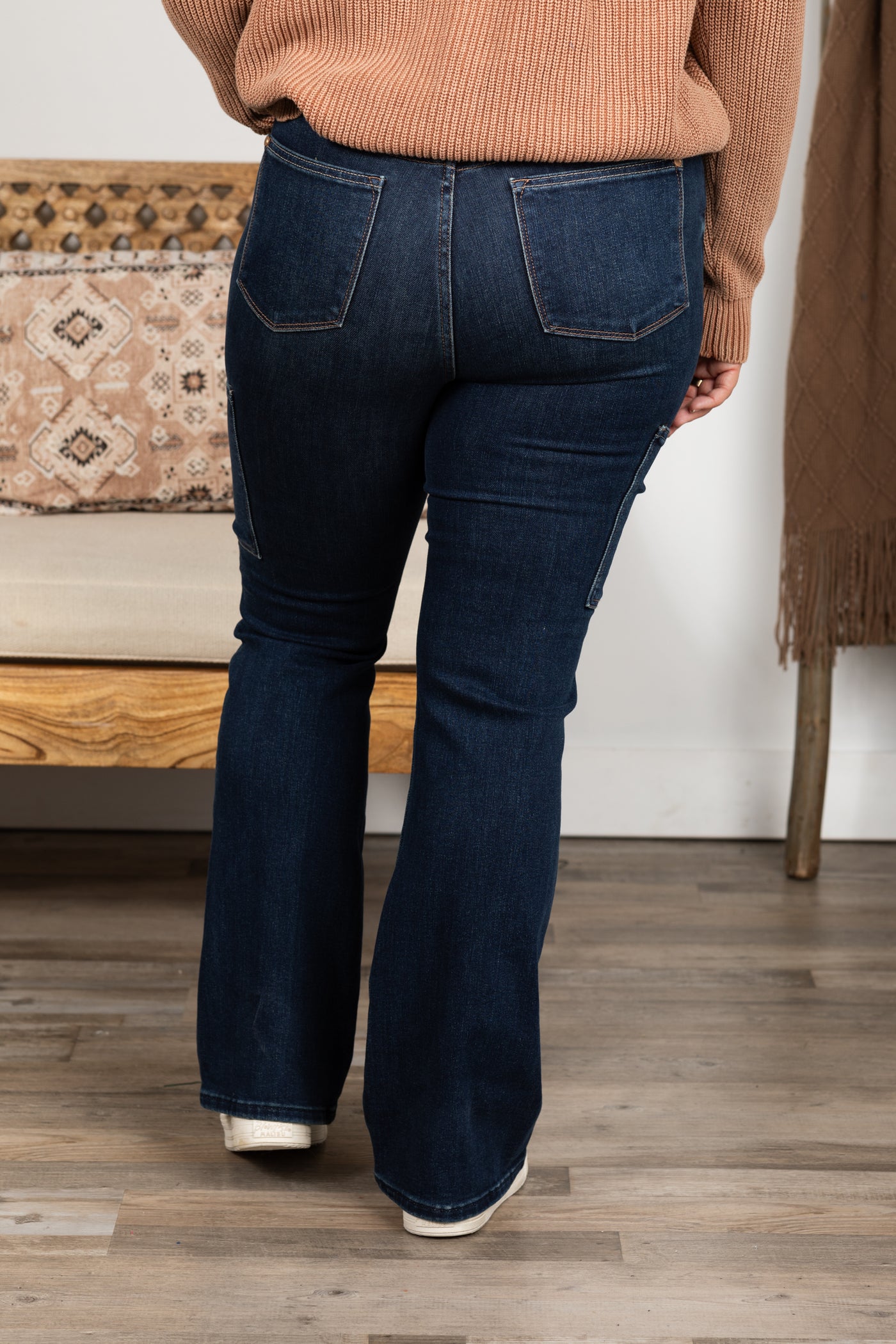 Judy Blue Dark Wash Cargo Bootcut Jeans