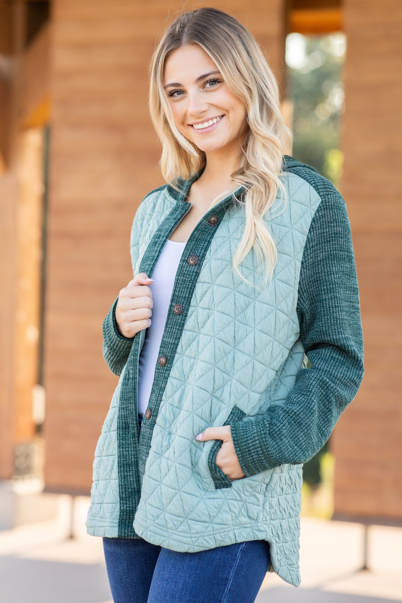 Two-Tone Quilted Jacket