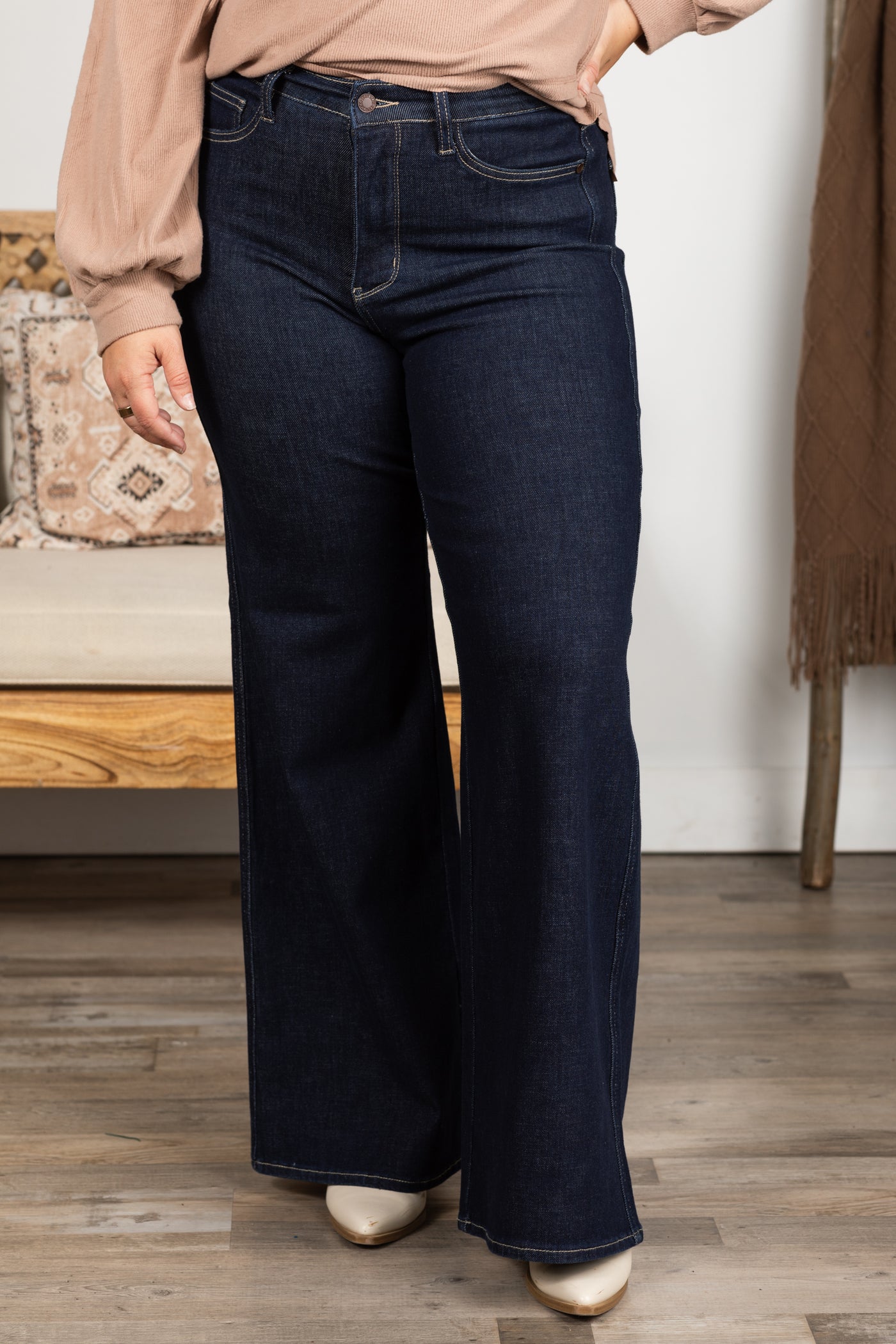 Judy Blue Tummy Control Retro Wide Jeans