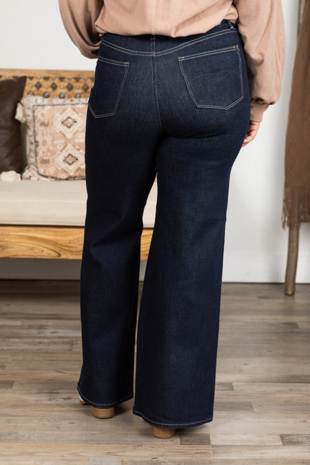 Judy Blue Tummy Control Retro Wide Jeans