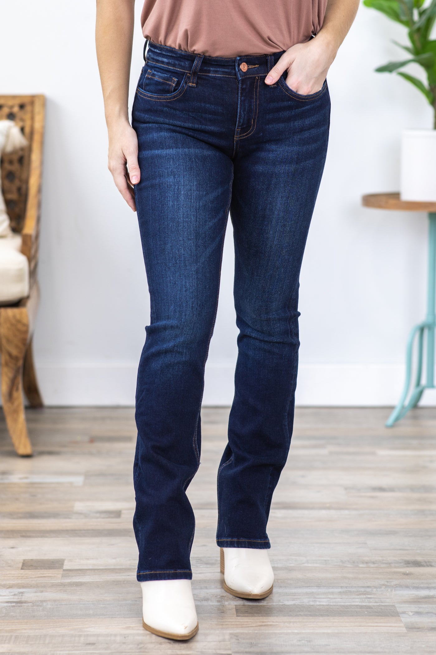 Vervet Dark Mid Rise Bootcut Jeans