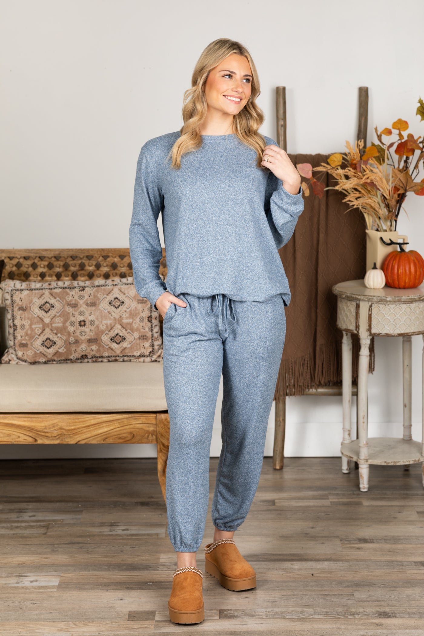 Hacci Long Sleeve And Joggers Set