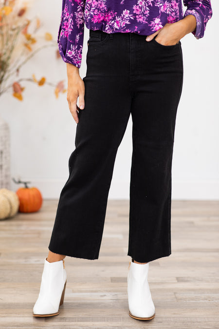 Judy Blue Black Wide Leg Tummy Control Jeans