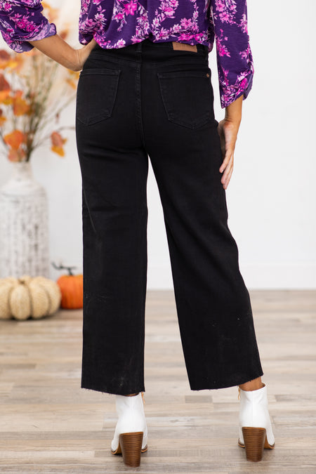 Judy Blue Black Wide Leg Tummy Control Jeans