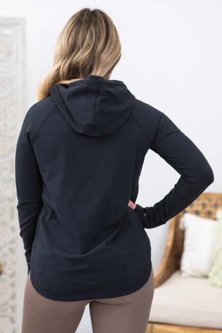 Black Active Hoodie Top