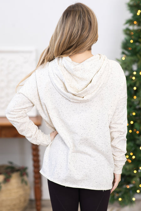 Cream Sprinkle Hoodie Top