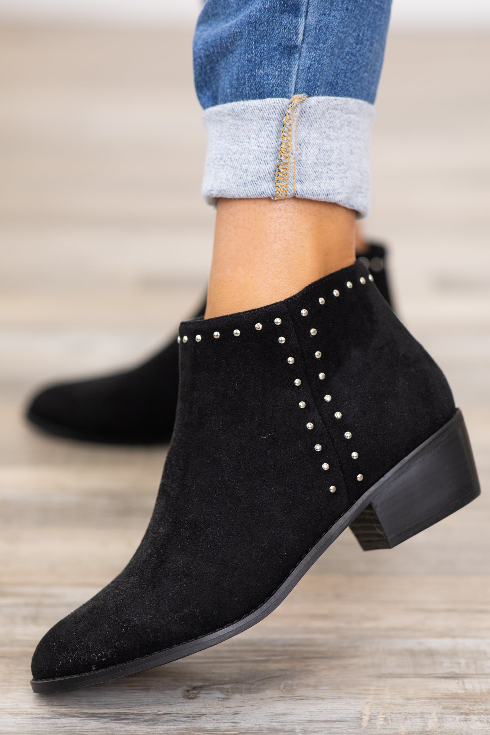 Studded flat booties sale