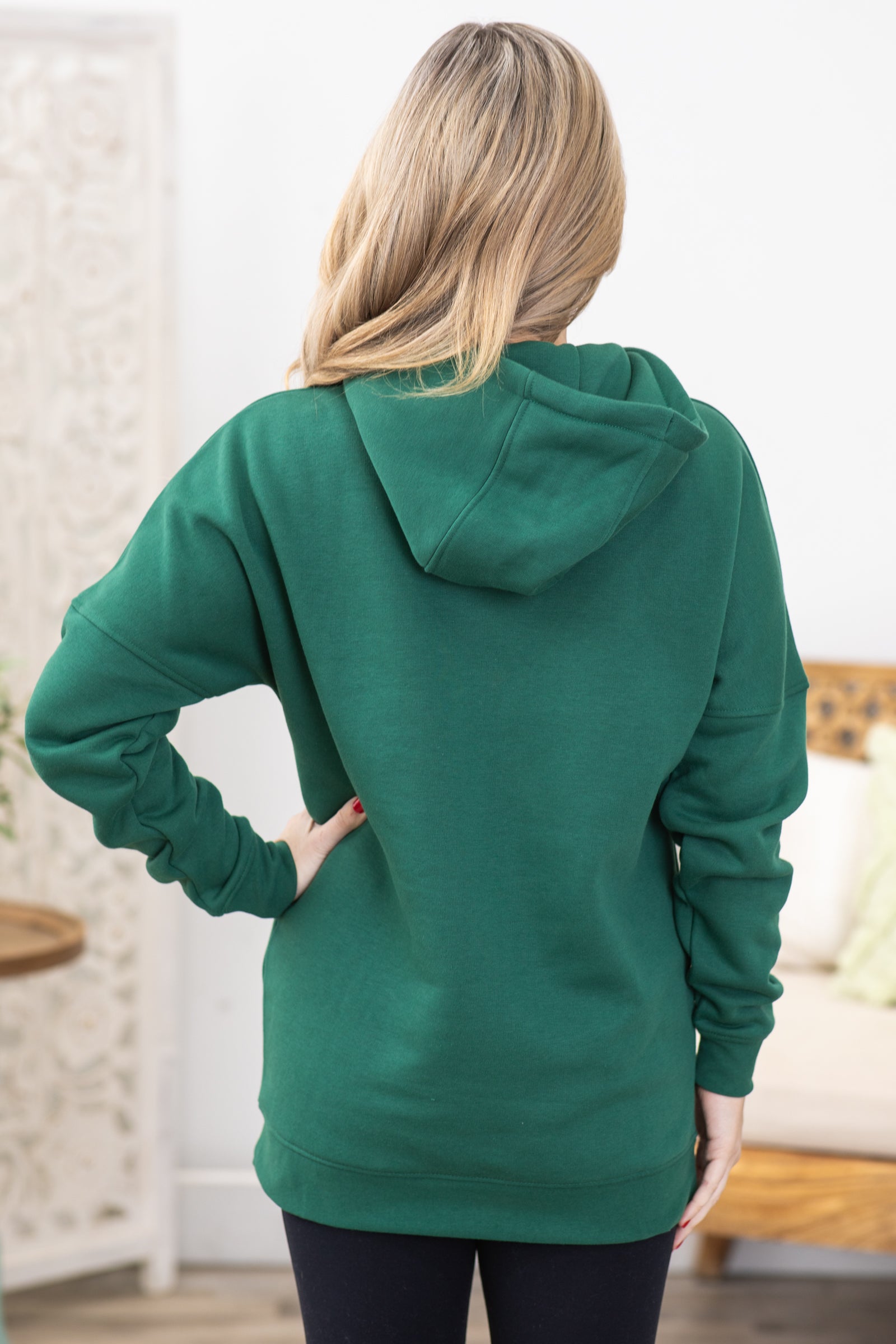 Longline store fleece hoodie