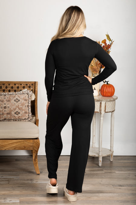 Black Buttery Soft Pajama Set