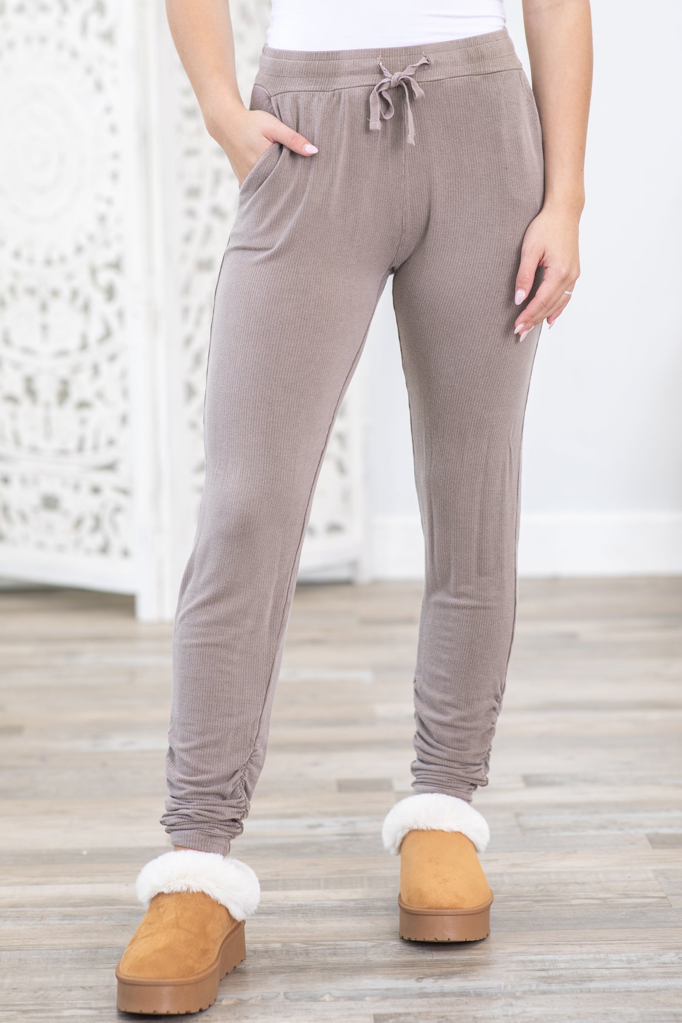 PRE-ORDER Mineral Wash Joggers With Shirred Ankles shipping apx 8/30