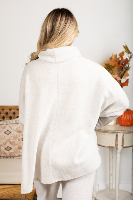 Cowl Neck Soft Brushed Knit Top