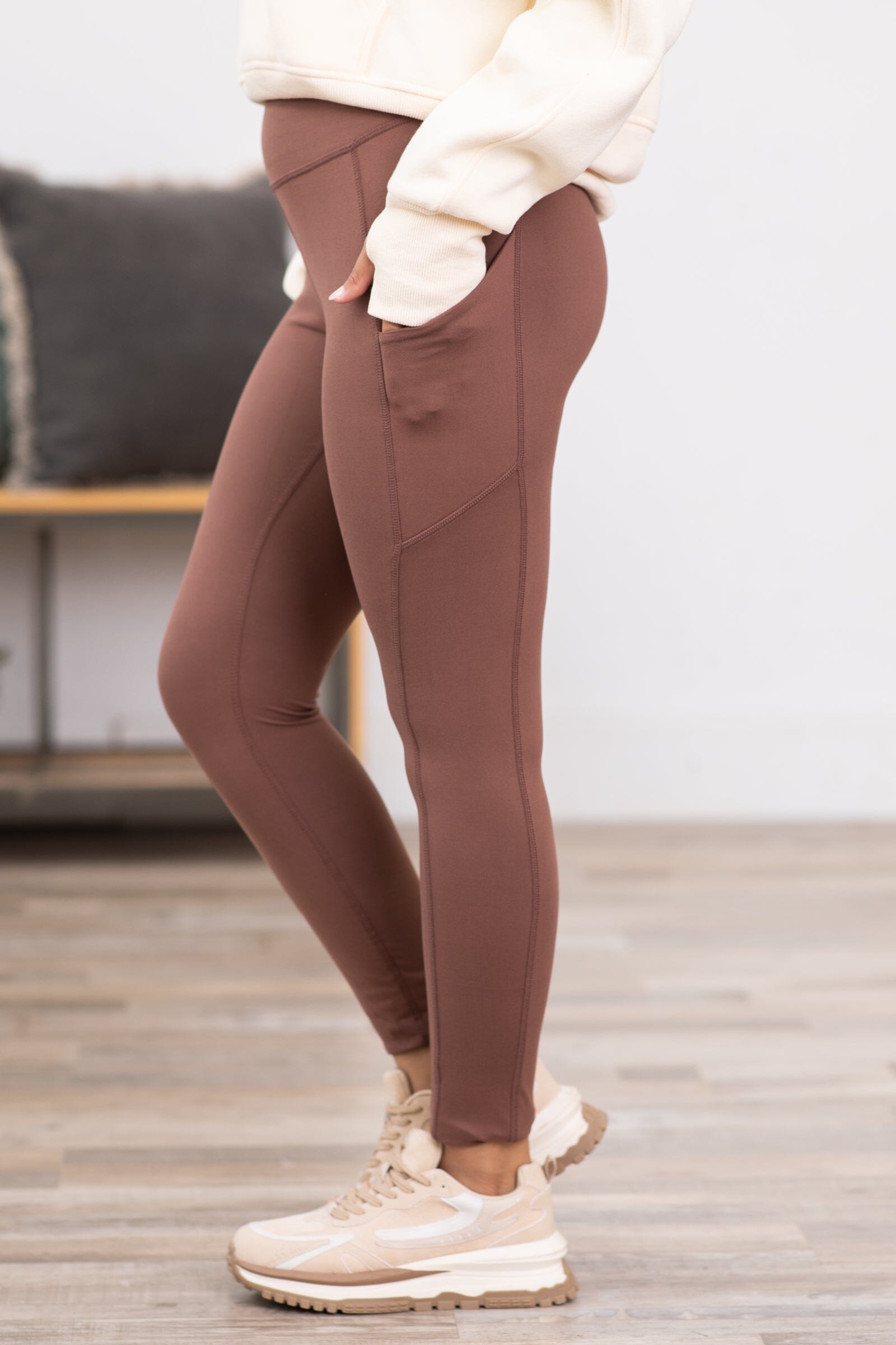 Brown Trout Leggings with Pockets | She's Fly