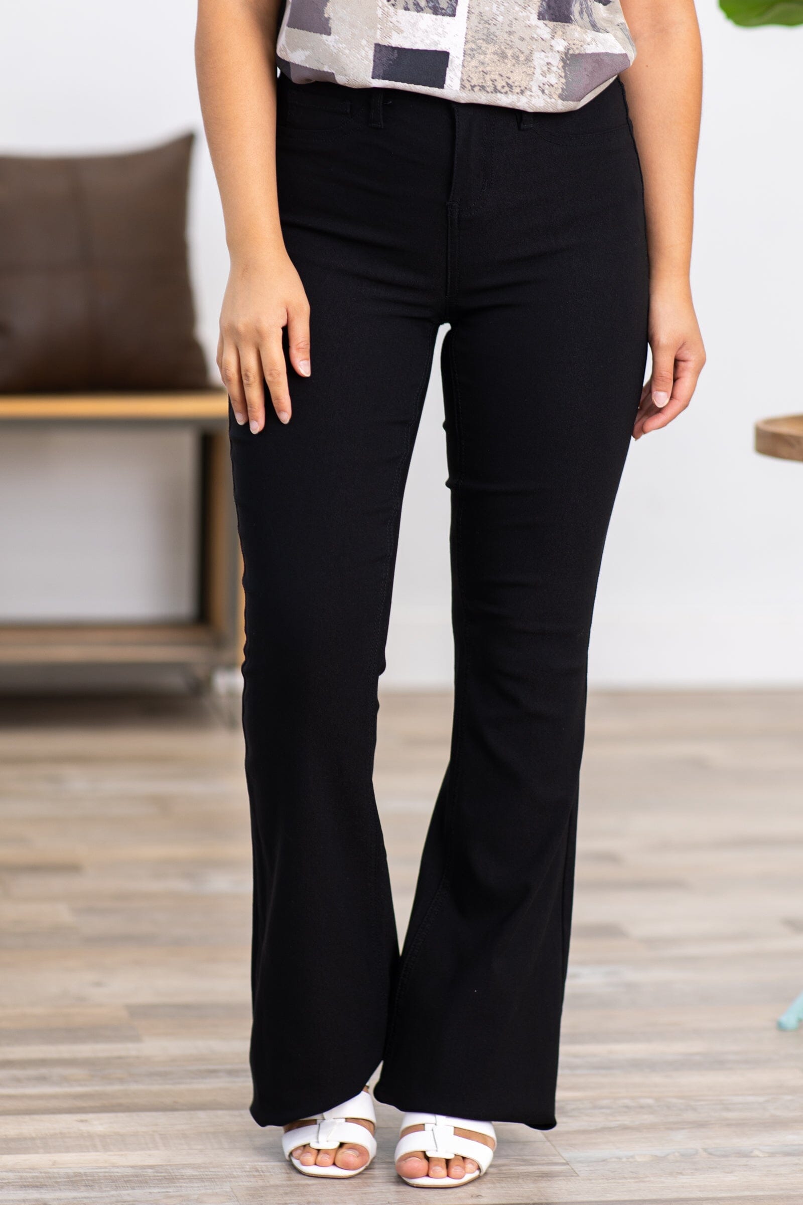 YMI Black Hyperstretch Flare Pants · Filly Flair