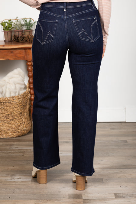 Mica Dark Wash High Rise Straight Leg Jeans