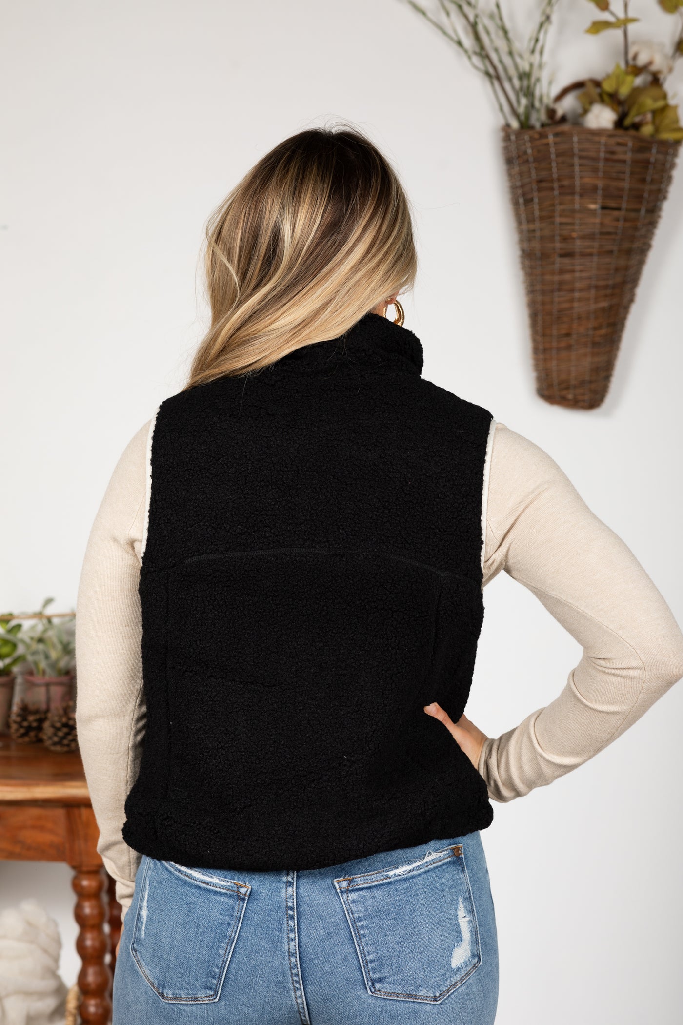 Reversible Fleece Vest With Side Pockets