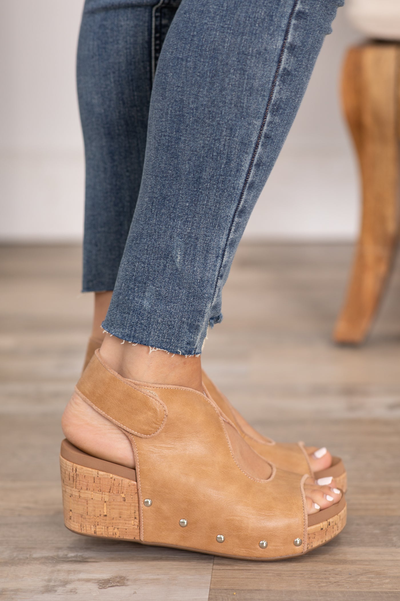 Corky's Frisky Caramel Wedge Sandal