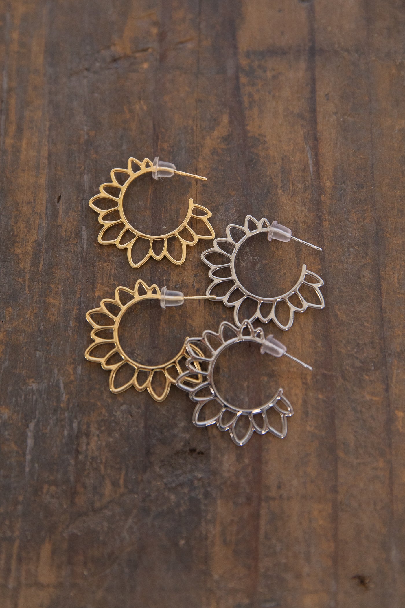 Sunflower Hoop Earrings