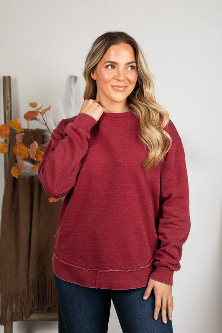 Pigment Dyed Cozy Campfire Round Hem Sweatshirt