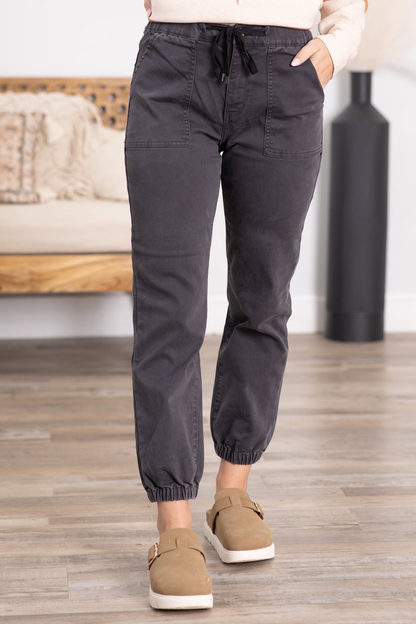 Mica Charcoal High Rise Crop Joggers