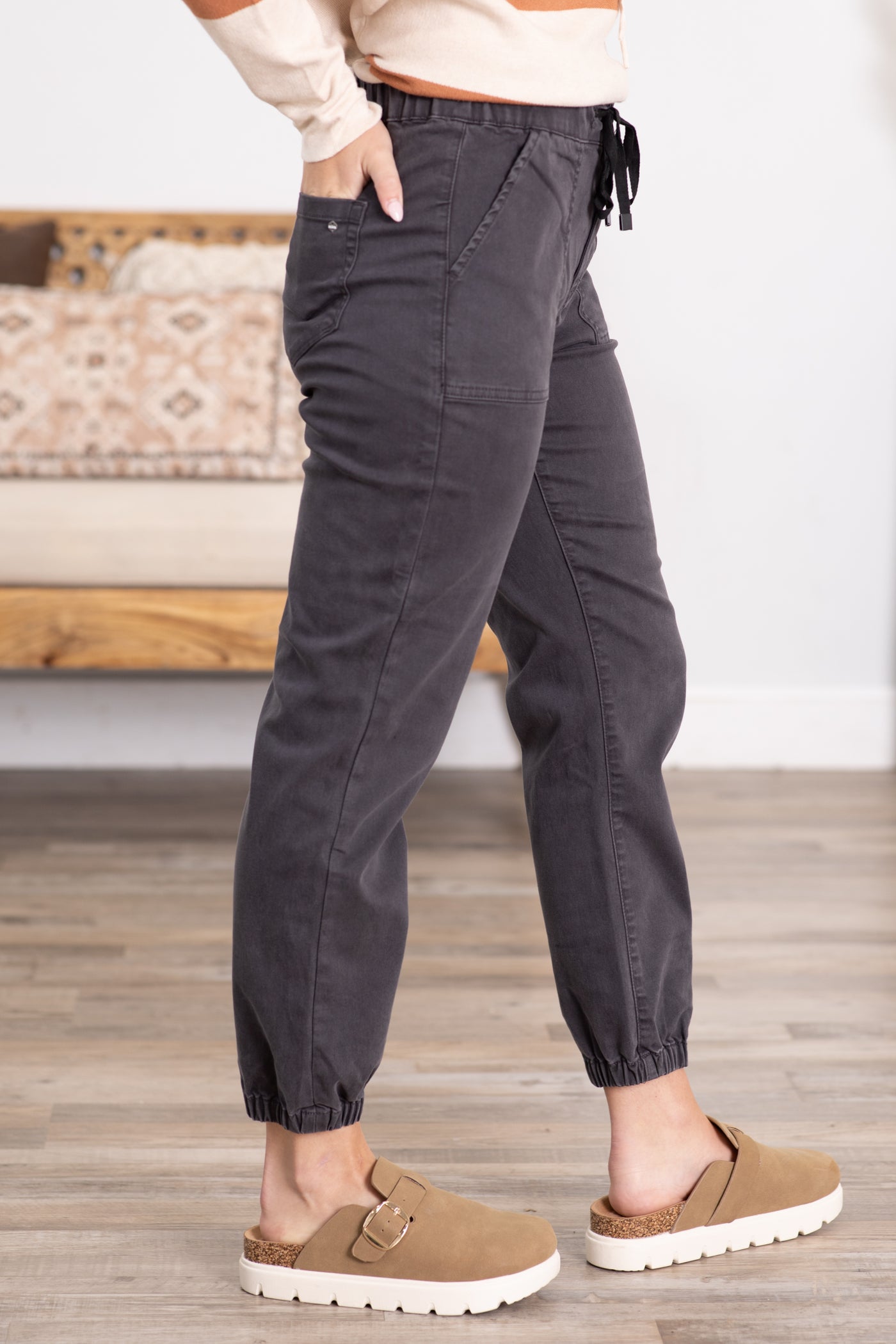 Mica Charcoal High Rise Crop Joggers