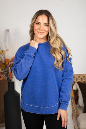 Pigment Dyed Cozy Campfire Round Hem Sweatshirt