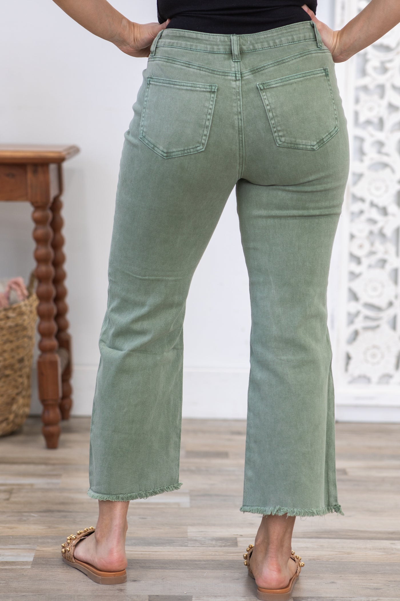 Sage Washed Kick Flare Jeans