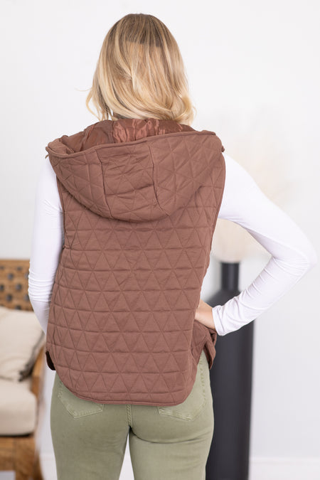 Quilted Vest With Hood