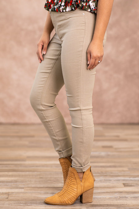 YMI Oatmeal Hyperstretch Pants - Filly Flair