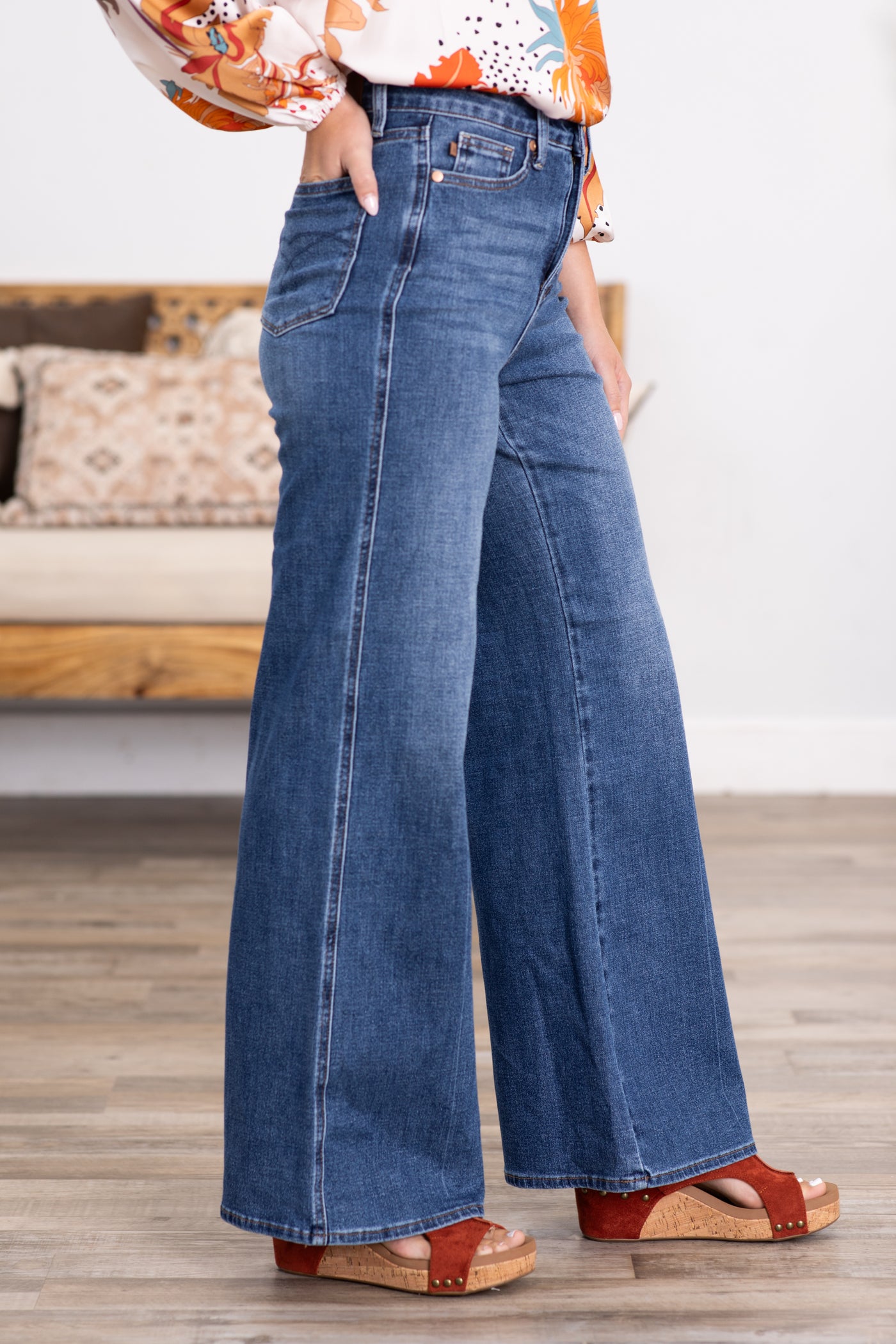 Judy Blue Tummy Control Retro Wide Jeans