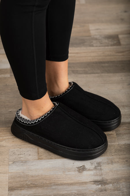 Cozy Fur Lined Platform Slippers