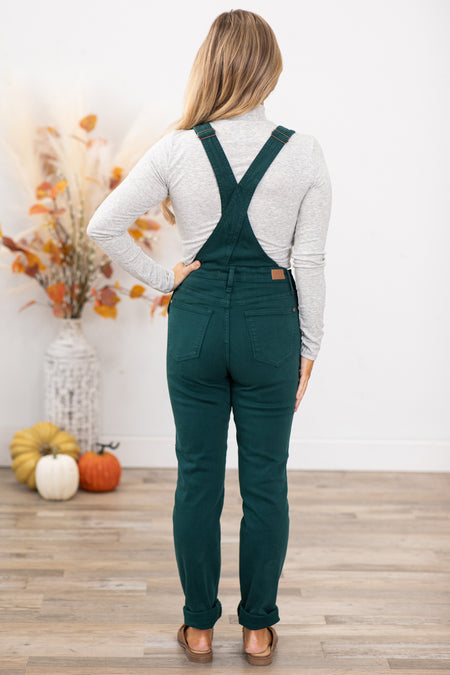 Judy Blue Emerald Green Garment Dyed Overalls