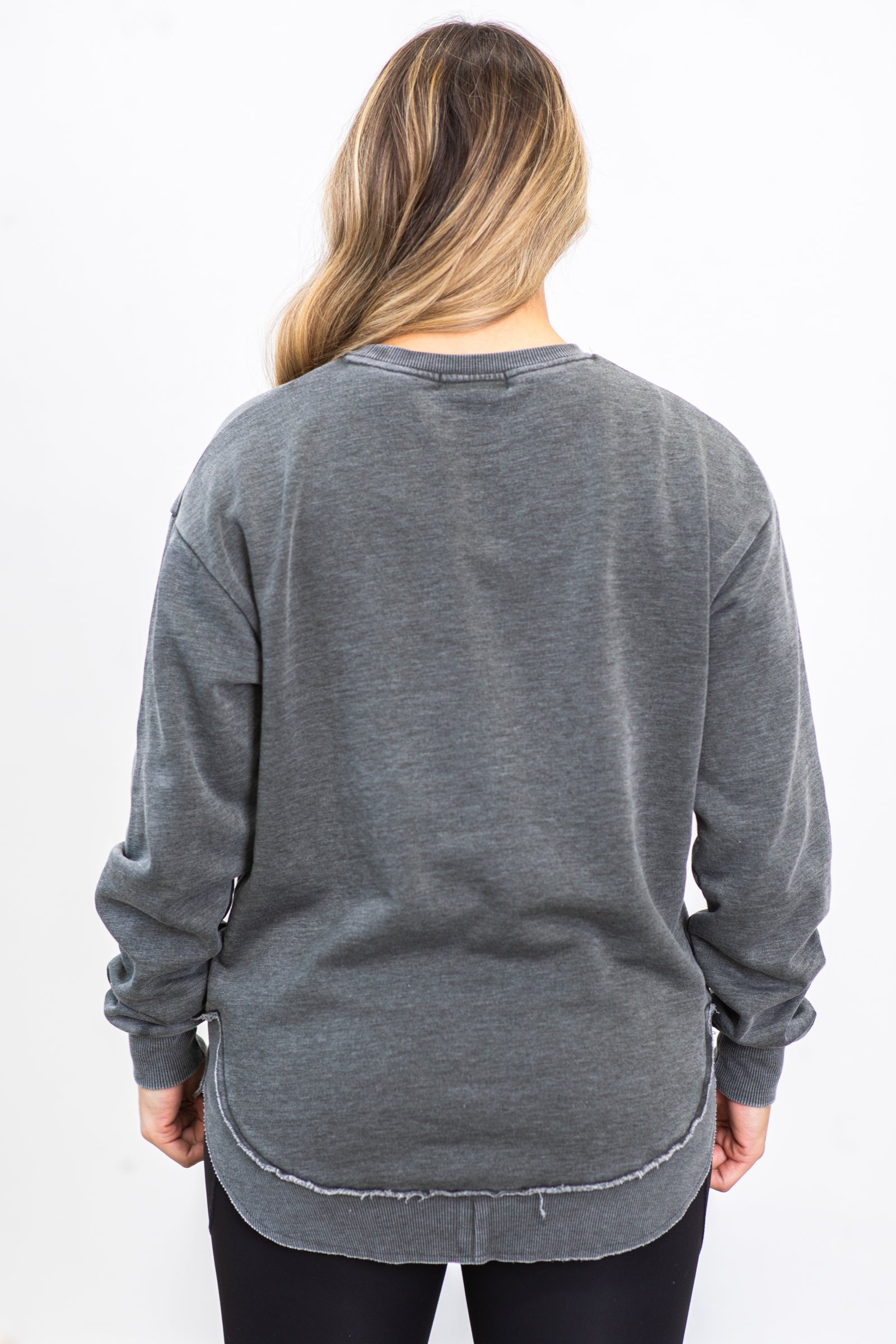 Graphite Fleece Pigment Dyed Sweatshirt · Filly Flair