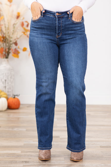 Judy Blue Hidden Button Fly Dad Fit Jeans