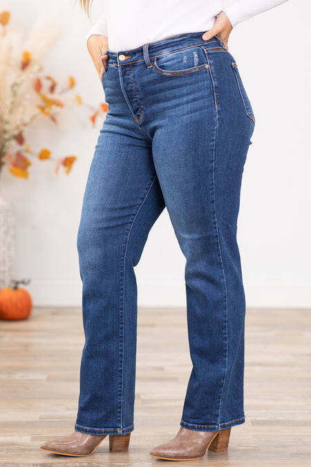 Judy Blue Hidden Button Fly Dad Fit Jeans