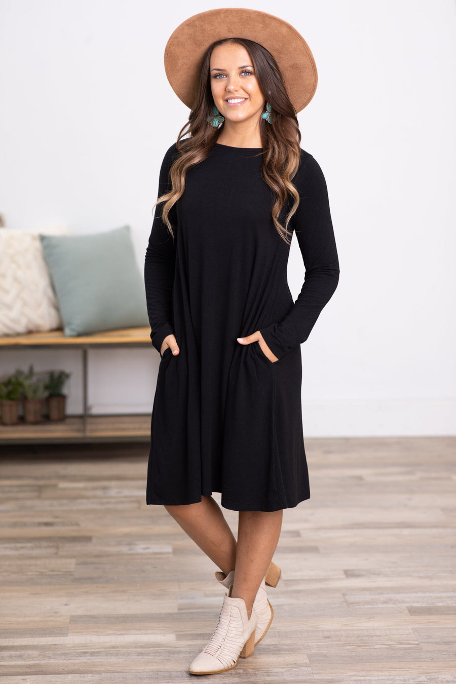 Zenana 3/4 Sleeve Ruffle Hem Maxi Dress With Pockets Sapphire [VD7075  SAPPHIRE ZENANA Dresses] - $39.00