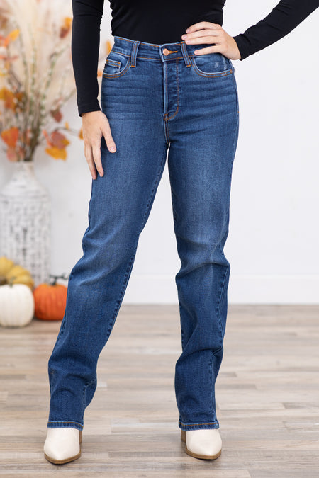 Judy Blue Hidden Button Fly Dad Fit Jeans