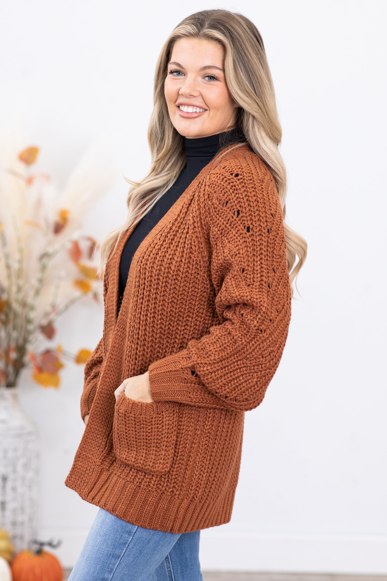 Cognac sale color cardigan