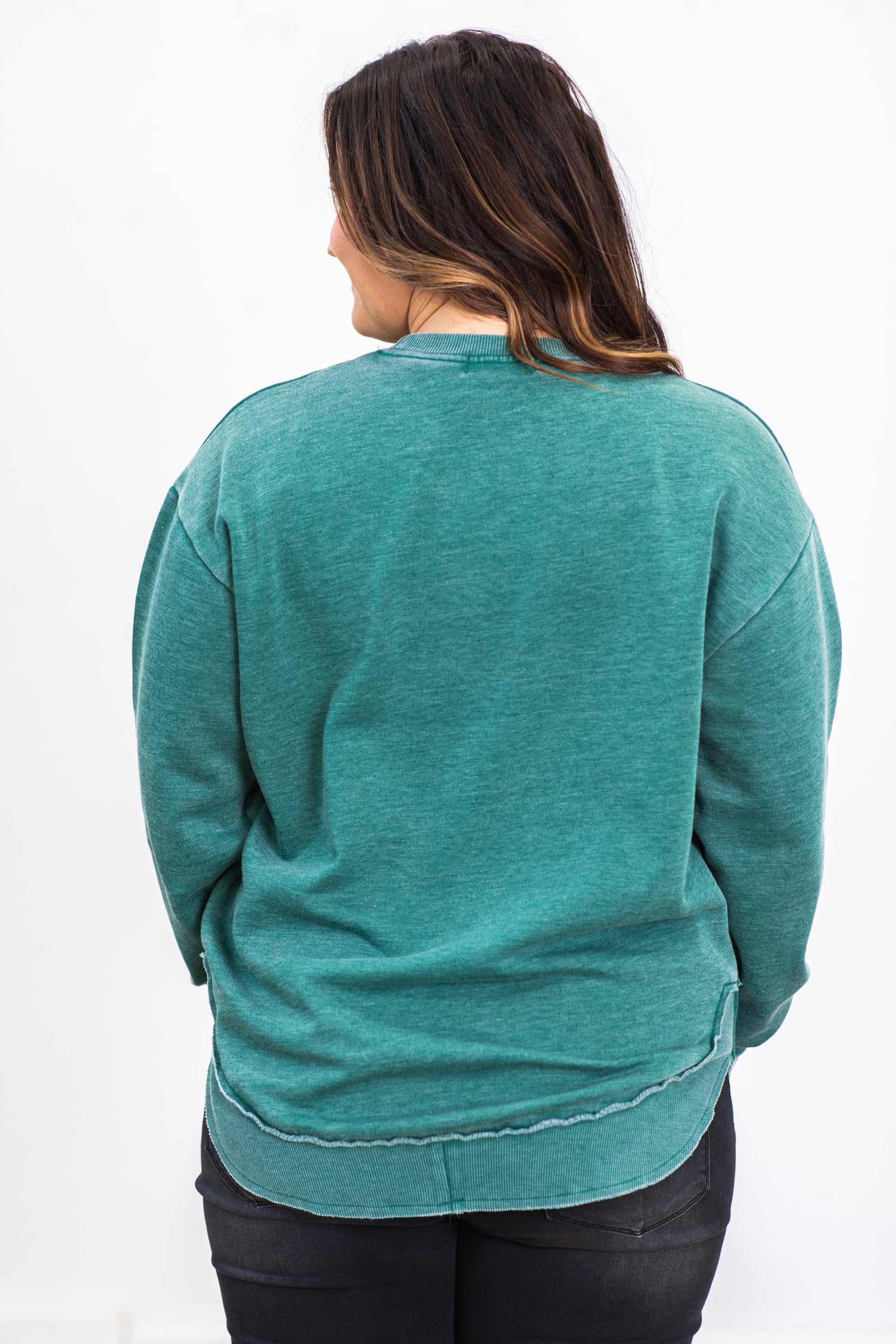 Emerald Fleece Pigment Dyed Sweatshirt · Filly Flair