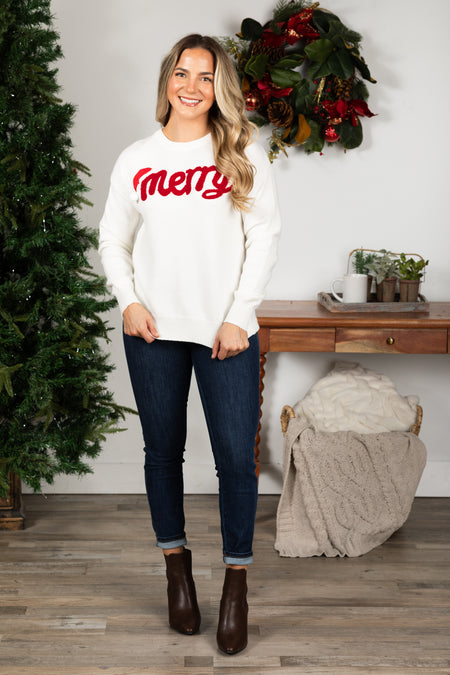 PRE-ORDER Merry With Pom Knit Sweater shipping apx 11/22