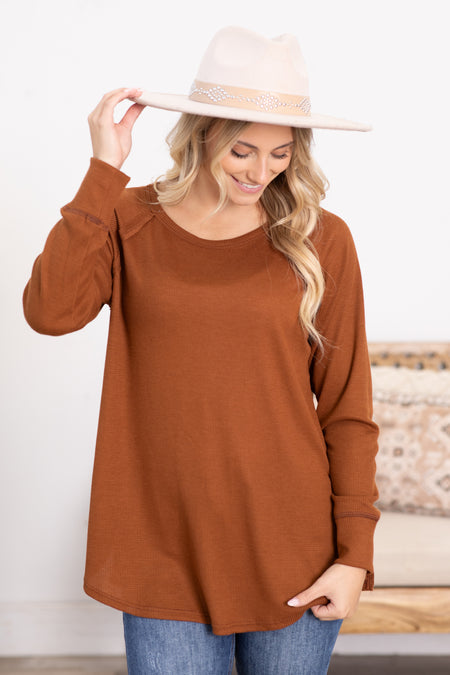 Baby Waffle Long Sleeve Knit Top