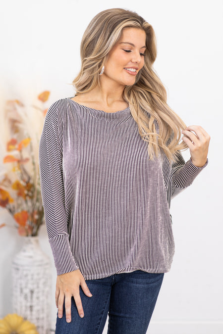 Black Ribbed Boat Neck Dolman Sleeve Top