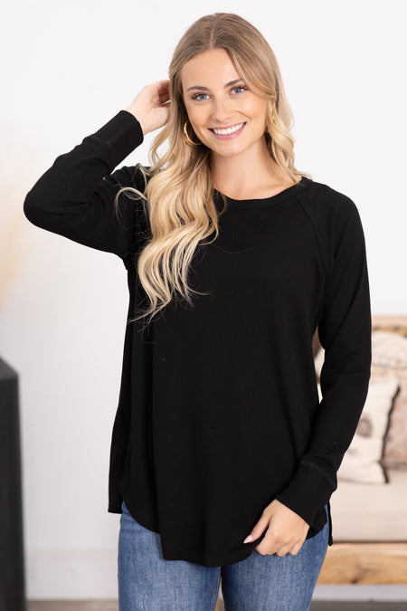 Baby Waffle Long Sleeve Knit Top