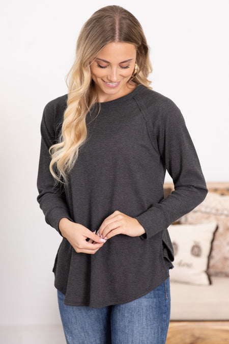 Baby Waffle Long Sleeve Knit Top