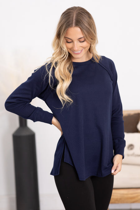 Baby Waffle Long Sleeve Knit Top