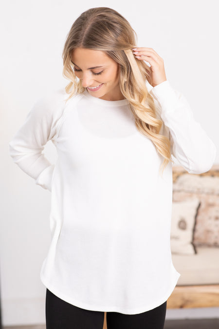 Baby Waffle Long Sleeve Knit Top