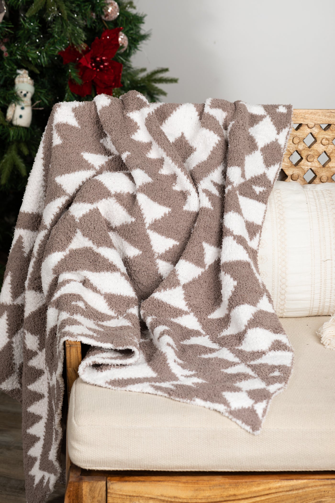 Taupe Aztec Luxury Soft Blanket