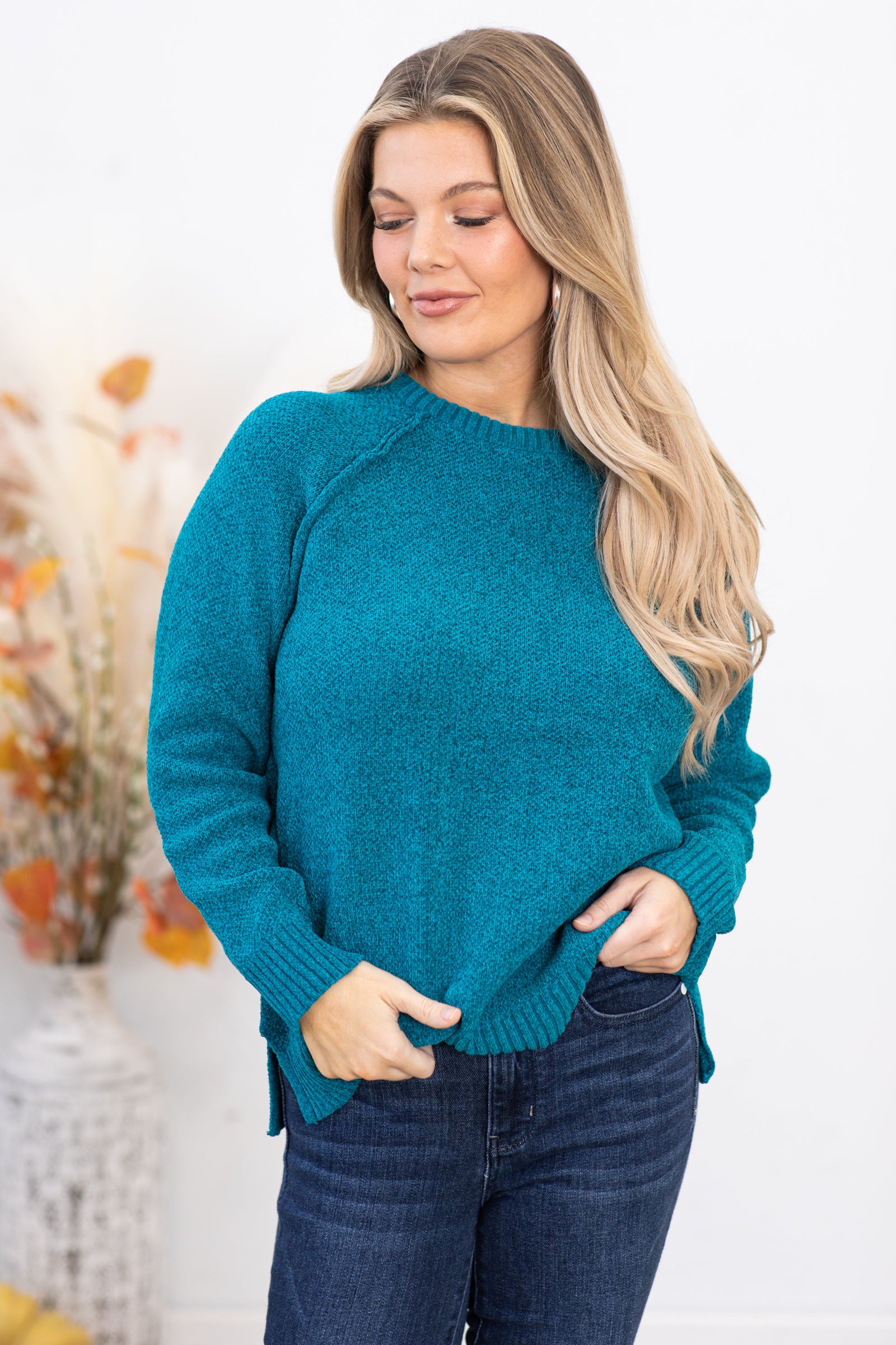 Teal sale chenille jumper