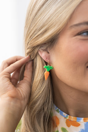 Orange Carrot Clay Earrings