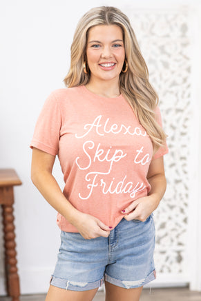 Salmon Alexa Skip To Friday Graphic Tee